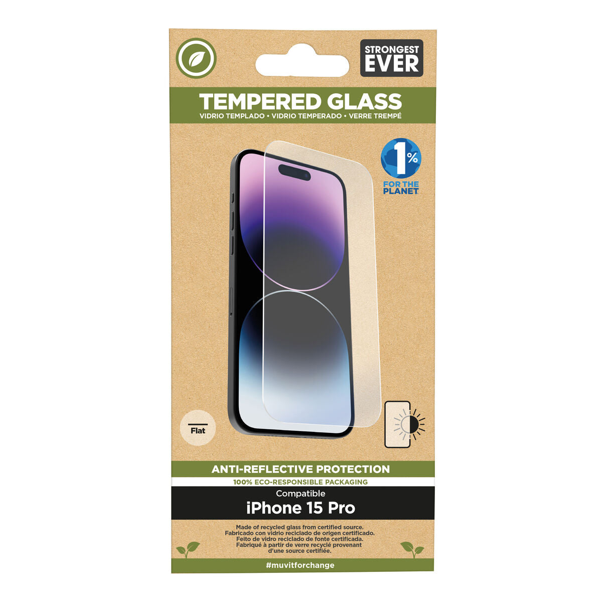 Mobile Screen Protector Muvit for Change iPhone 15 Pro