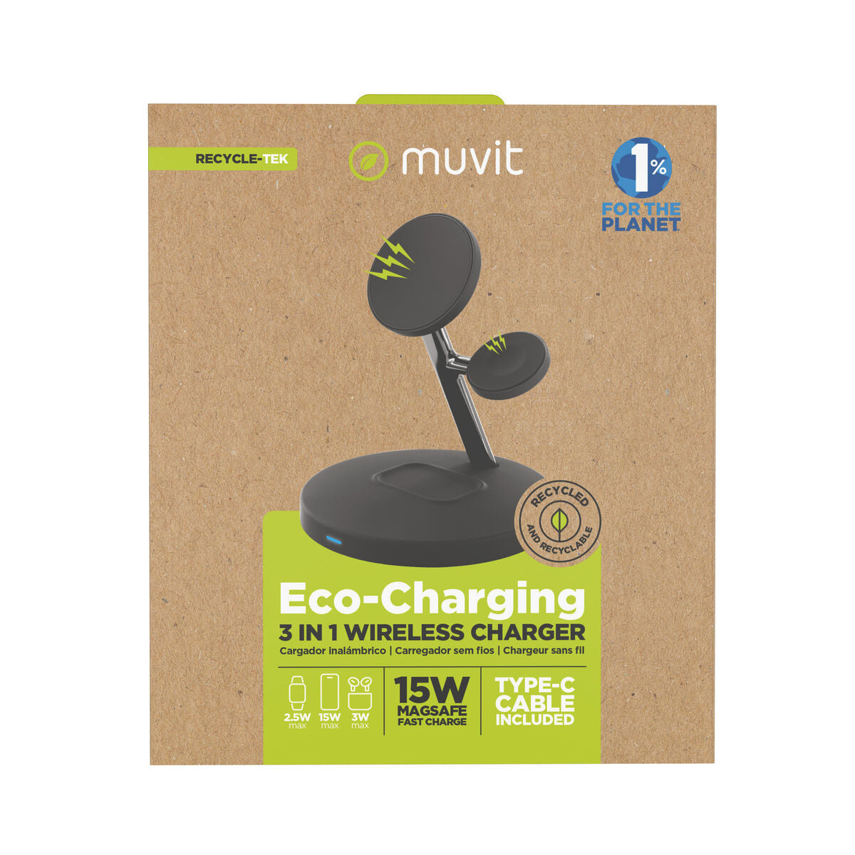 Cordless Charger Muvit for Change APH-MWC3 Black