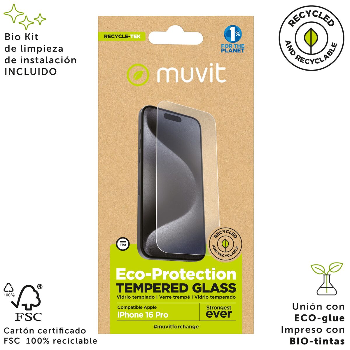 Mobile Screen Protector Muvit iPhone 17/17 Pro/16 Pro