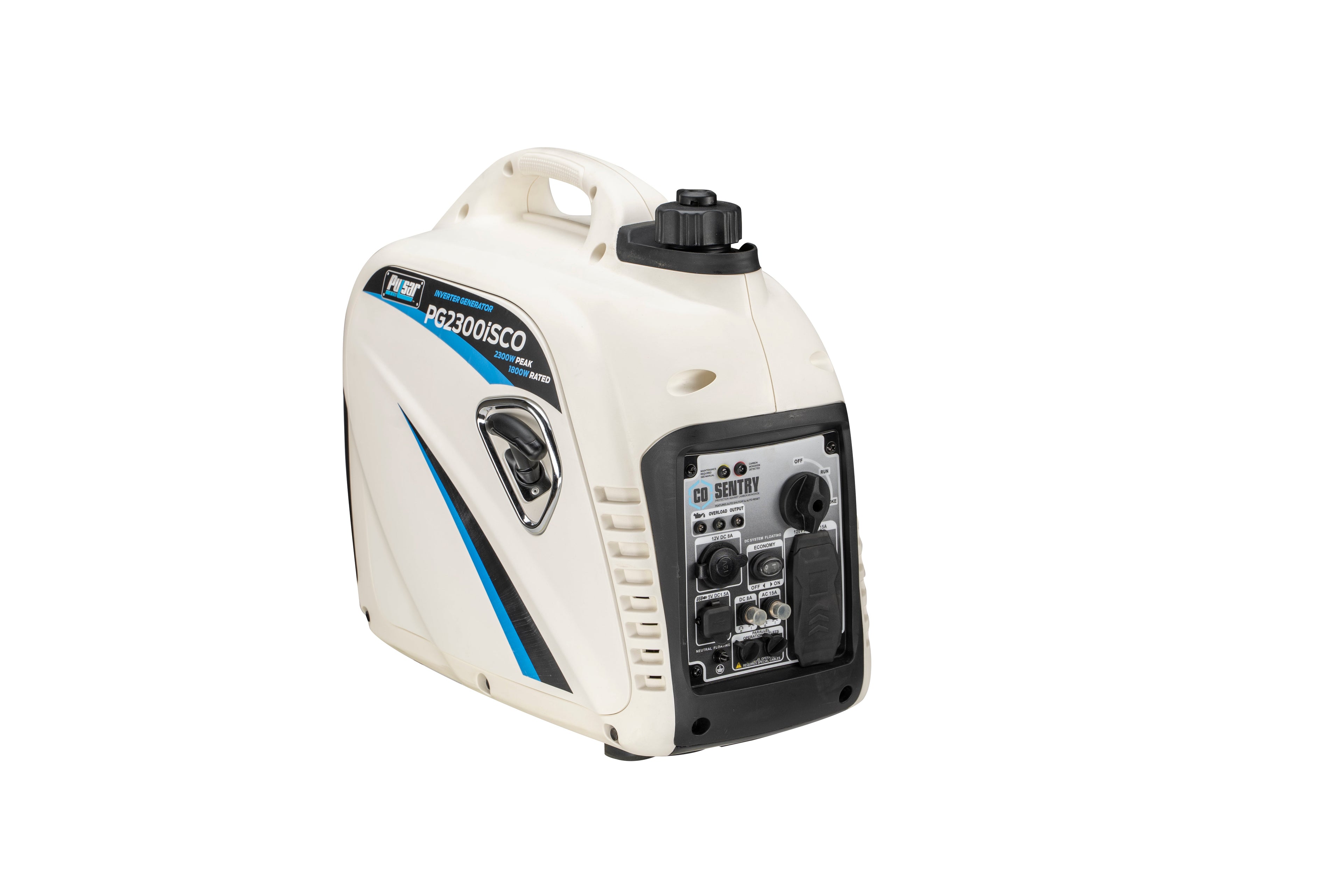 Pulsar 2,300-Watt/1,800-Watt Recoil Start Super Quiet Gasoline Powered Portable Inverter Generator with Advanced CO Shutoff