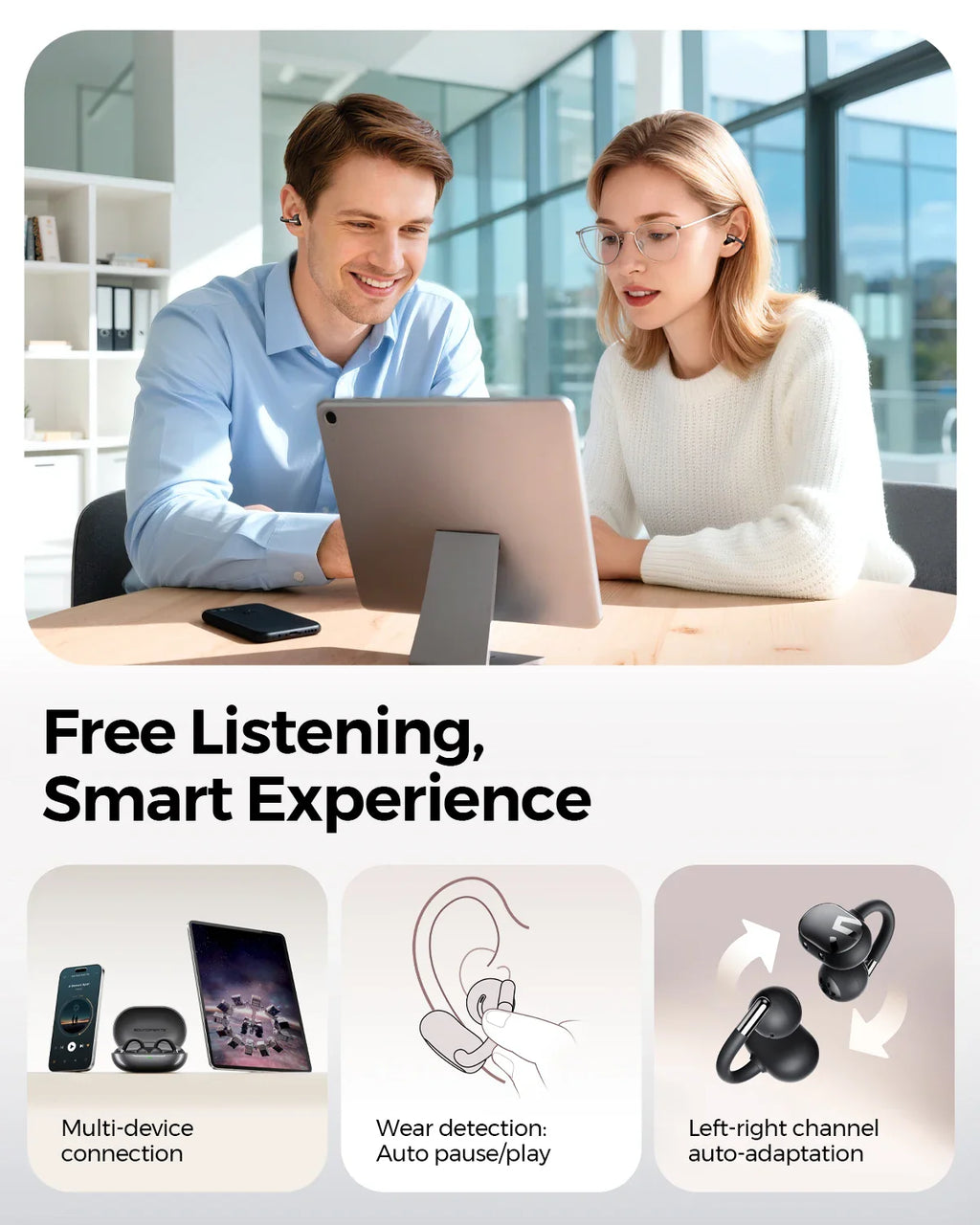 NNEOBA Open-Ear Wireless Earbuds with Dolby Audio-4
