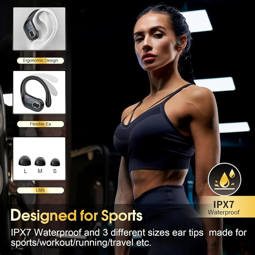 NNEOBA Bluetooth 5.4 Wireless Earbuds with Ear Hooks-4