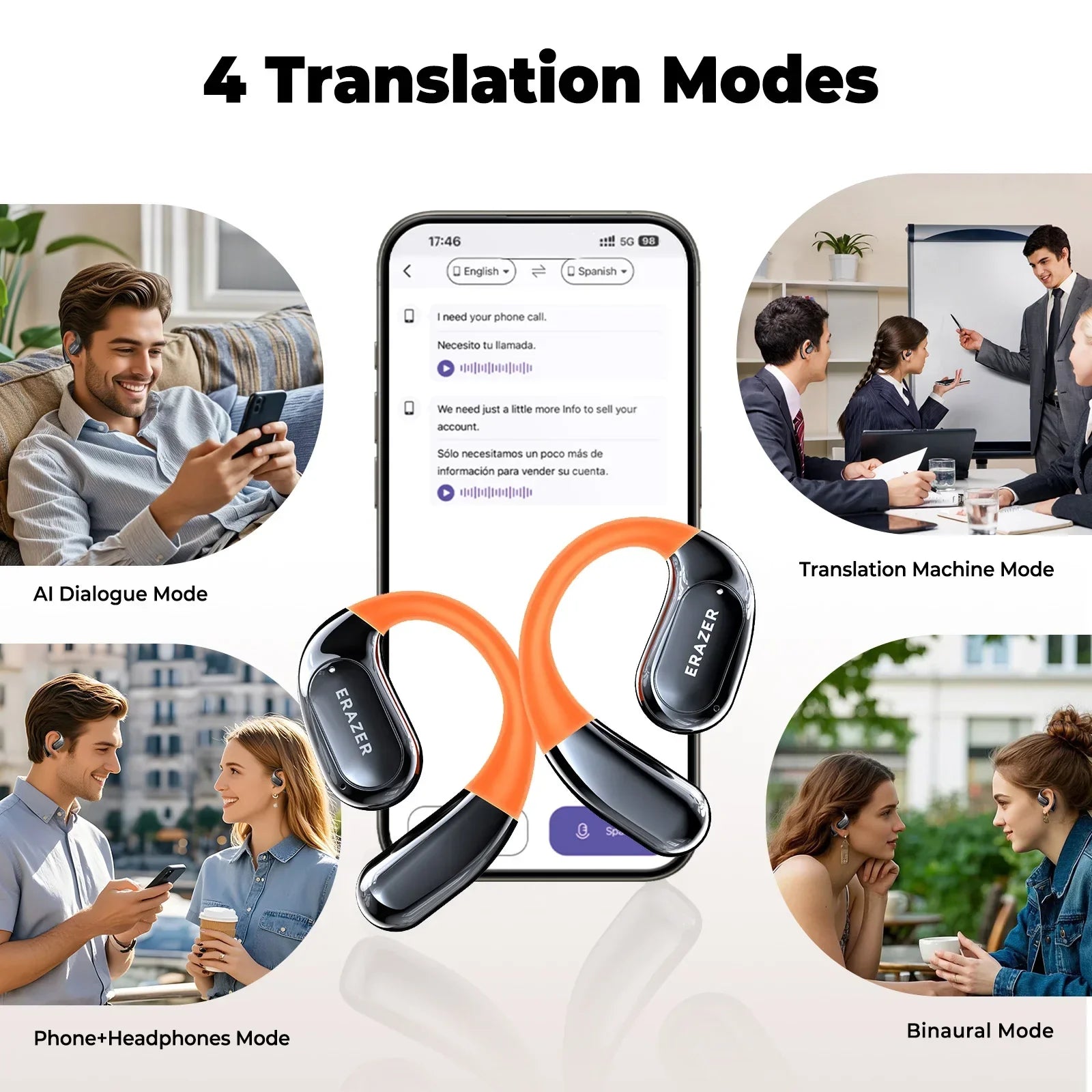 NNEOBA Wireless Translator Earbuds with Touchscreen Case-1