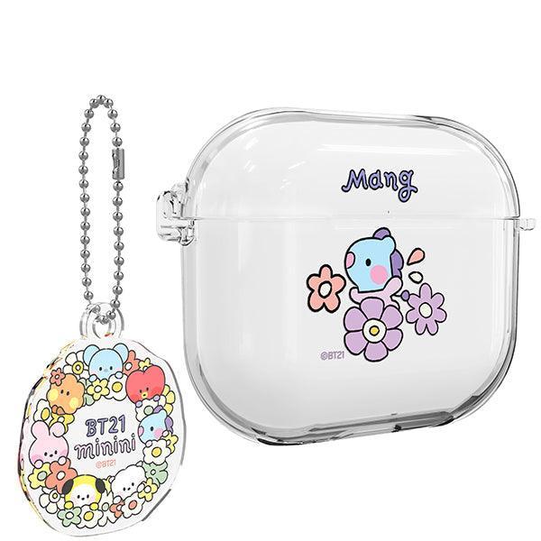 BT21 Minini Happy Flower Airpods 3 Key Ring Set Transparent Slim Case